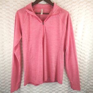 Under Armour Women's Pink Half-Zip Long Sleeve Size Large